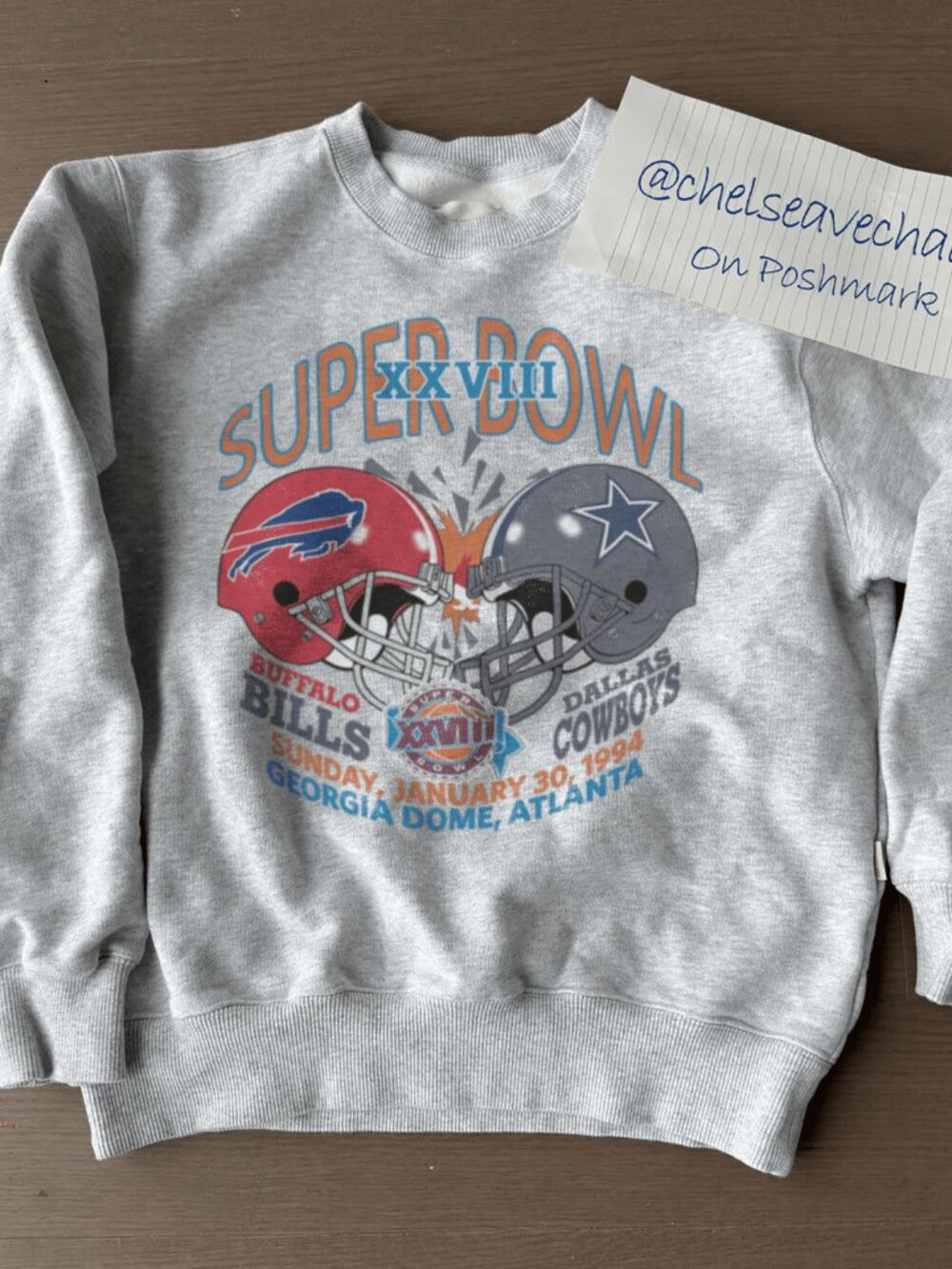 Vintage Super Bowl XXVIII Buffalo Bills VS Dallas Cowboys Football Sweatshirt